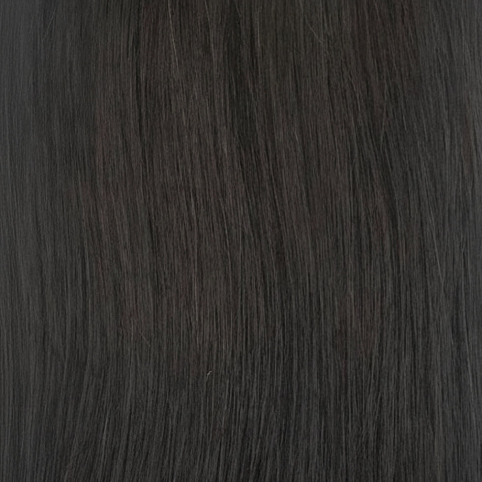 sleek hh wig chanelle 1b fashion idol asymmetric human hair bob side fringe natural dark soft lightweight ready to wear wig

