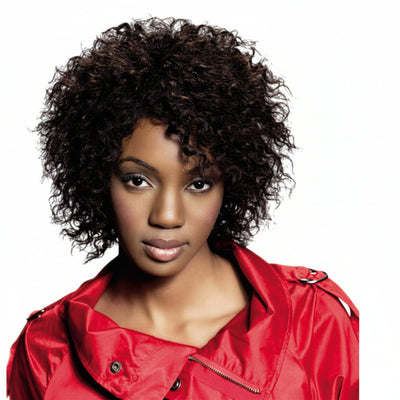 sleek hh wig mia fashion idol short human hair layered curls natural look soft lightweight ready to wear wig
