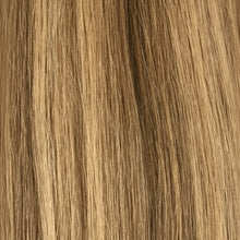 Sleek Luxury 100 percent human hair Indian weave 10/16 natural dark to light brown gradient volume styling