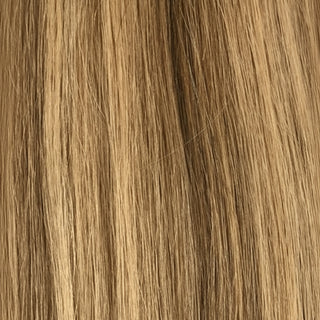 Sleek Luxury 100 percent human hair Indian weave 10/16 natural dark to light brown gradient volume styling