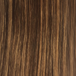 Sleek Luxury 100 percent human hair Indian weave 4/27 natural volume and blonde highlight styling