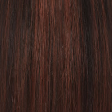 sleek spotlight diamond lace wig 1b/30 synthetic black auburn highlights lace front natural look soft lightweight ready to wear wig
