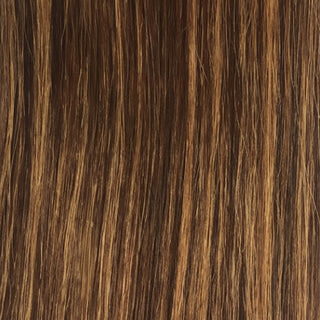 Sleek synthetic wig BEYONCE 4/27 medium brown with honey blonde highlights natural glam fashion wig lightweight soft fibers everyday wear hair wig