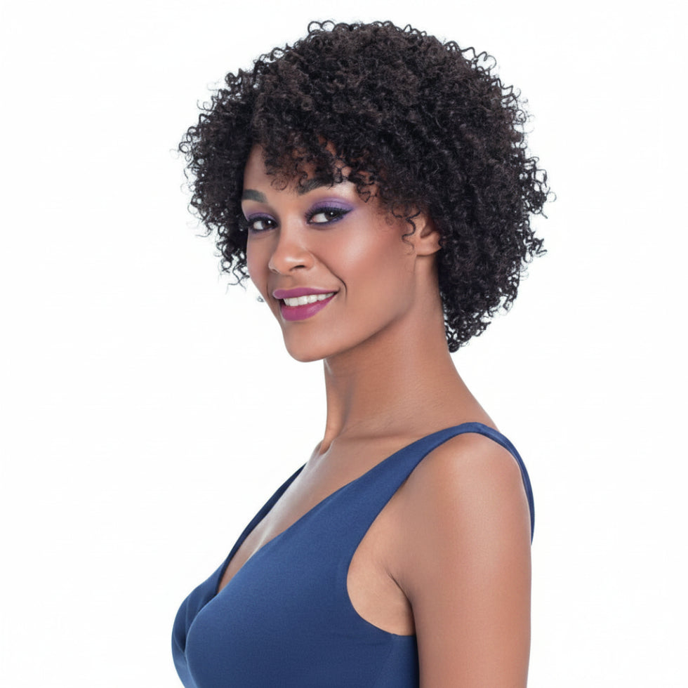 Sleek Virgin Gold Acsa human hair wig premium straight cut black hair style box pack