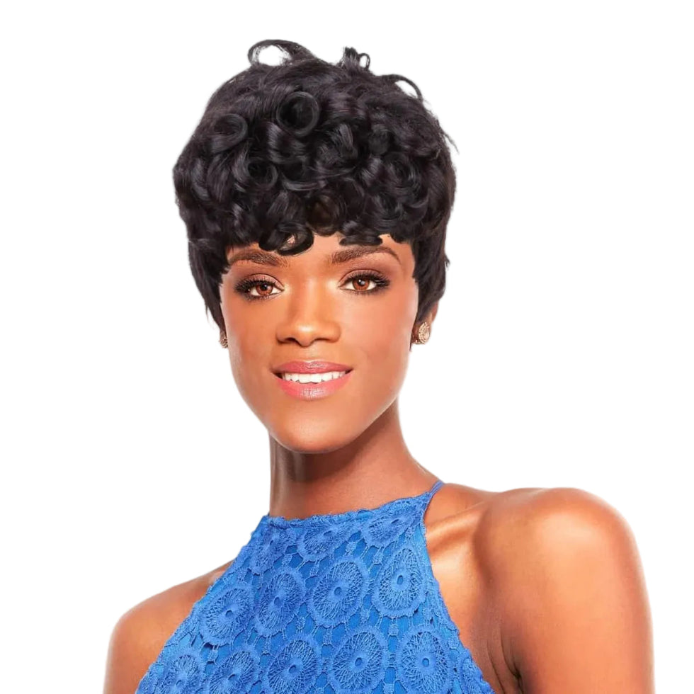 Sleek Brandy human hair wig 8 inch short straight virgin gold bob wig