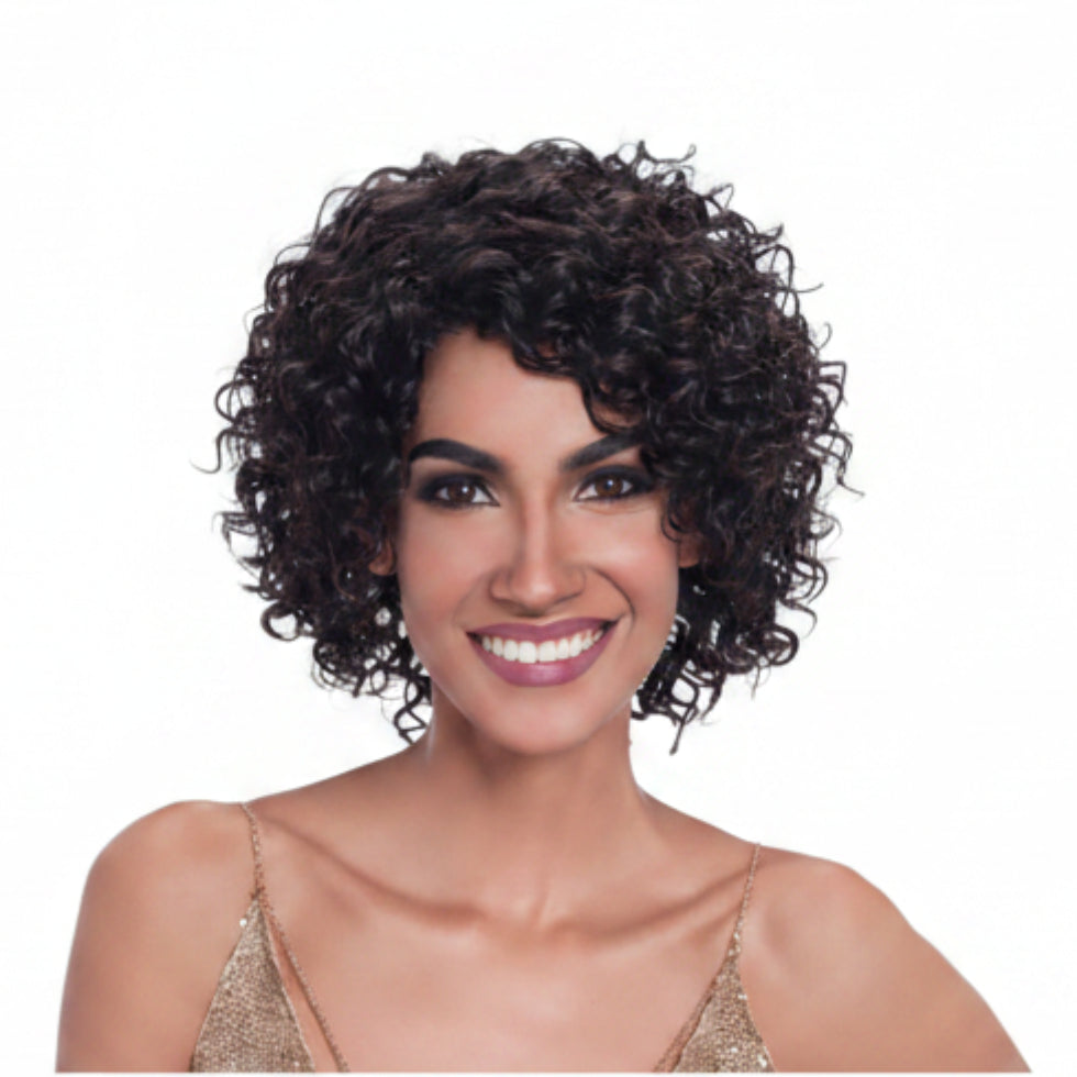 Sleek Dalva wig 12 inch straight bob virgin human hair wig on a mannequin display
