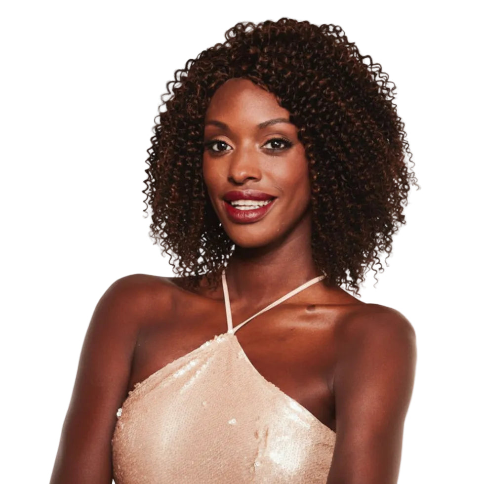 Sleek Marcia human hair wig 12 inch straight virgin gold lace parting wig in shade 1B