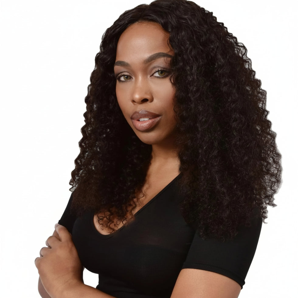 Sleek Taylor human hair wig 18 inch straight virgin gold lace front wig in shade 1B