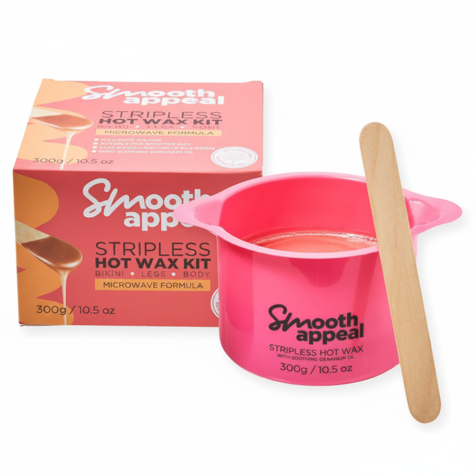 smooth appeal microwave stripless hot wax kit 300g at home hair removal waxing product