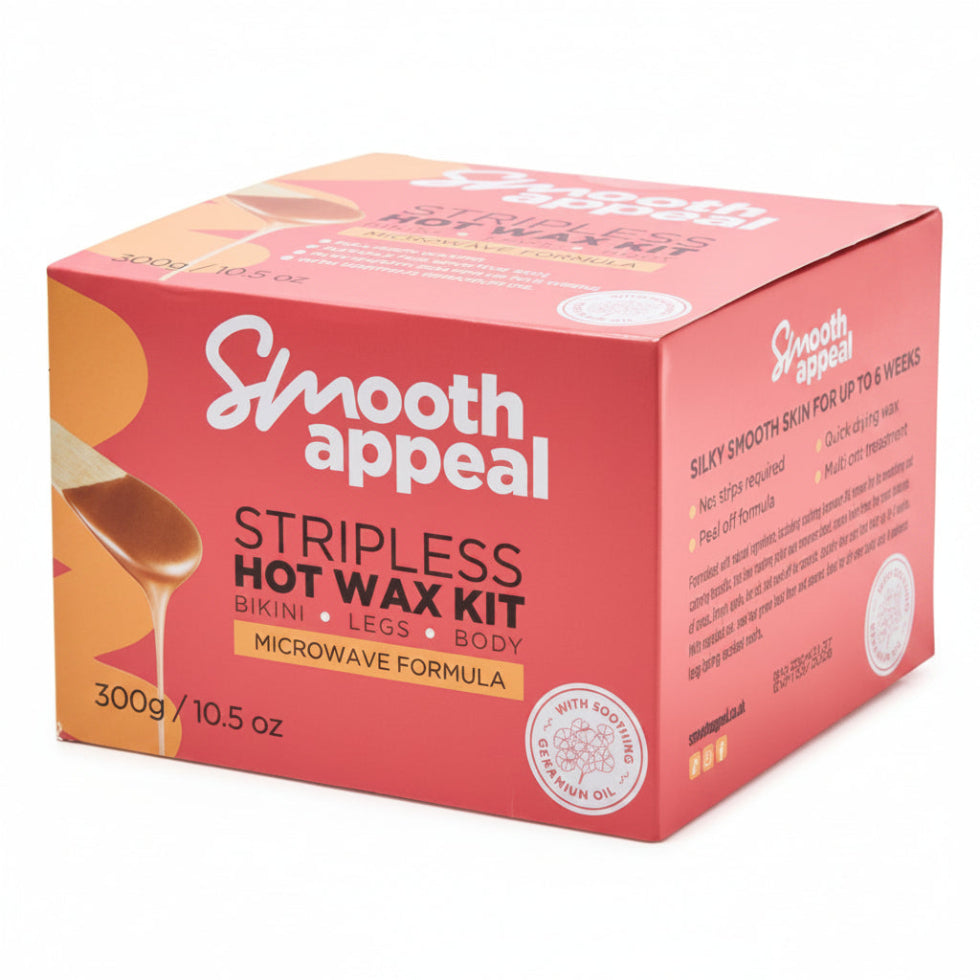 smooth appeal microwave stripless hot wax kit 300g at home hair removal waxing product