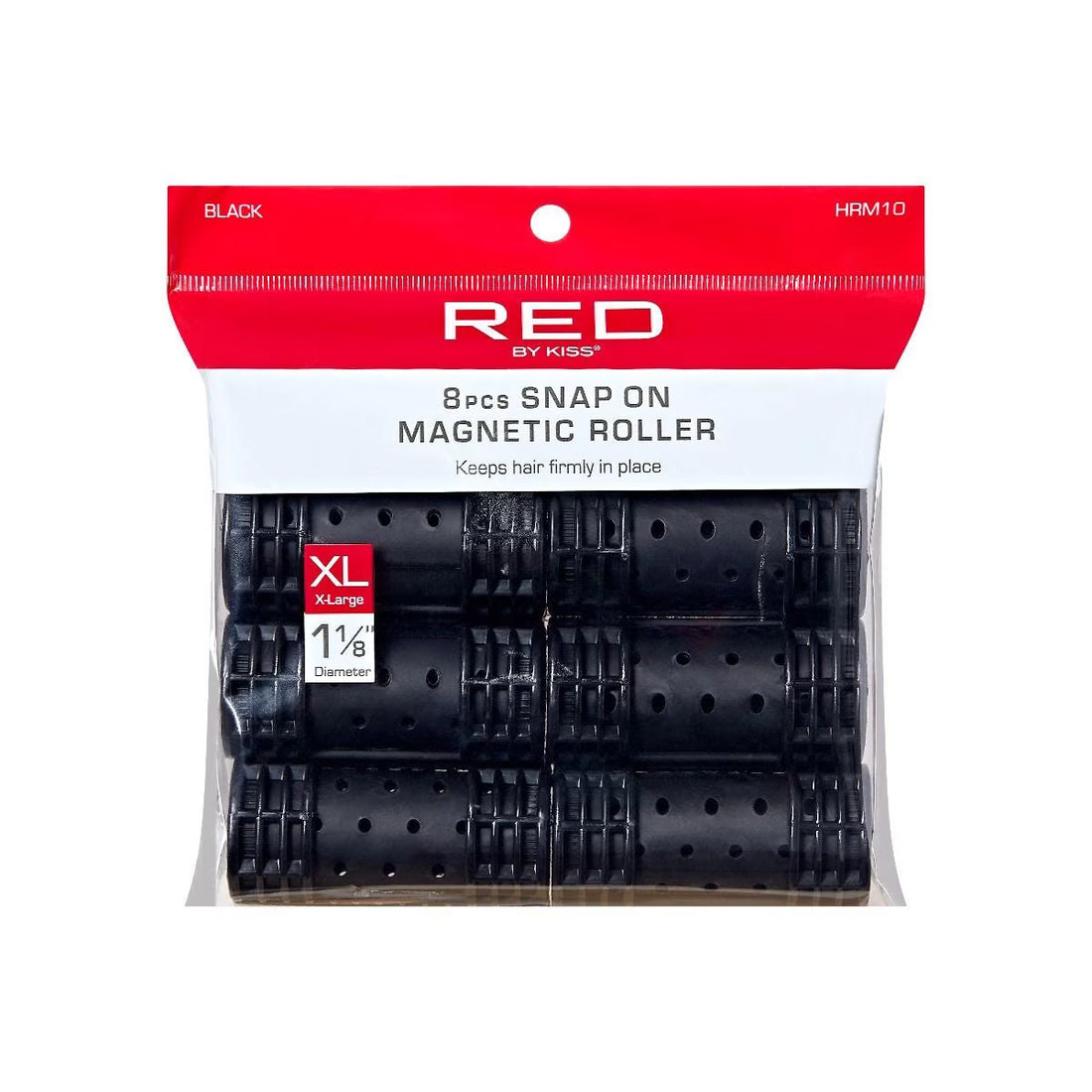 Red by Kiss Snap On Magnetic Roller Set Black | Snap-On Magnetic Hair Rollers for Wet Sets