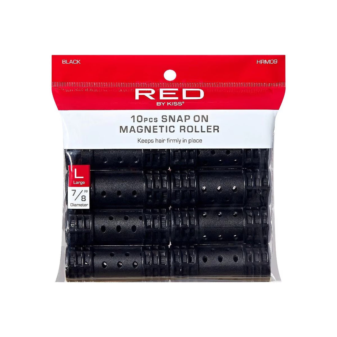 Red by Kiss Snap On Magnetic Roller Set Black | Snap-On Magnetic Hair Rollers for Wet Sets