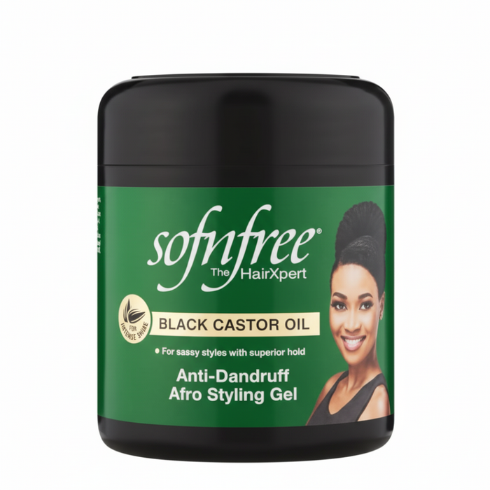 Sof N Free black castor oil anti dandruff afro styling gel strong hold
