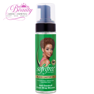 Sofn’Free Black Castor Oil  Anti-Dandruff Foam Wrap Mousse 200ml | Curl Definition & Hold
