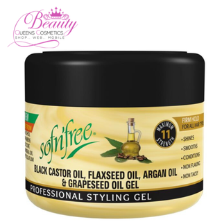 Sofn'Free Black Castor, Flaxseed, Argan & Grapeseed Oil Styling Gel | Firm Hold
