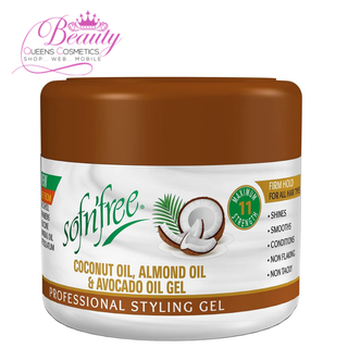 Sofn'Free Coconut, Almond & Avocado Oil Styling Gel 250ml | Firm Hold & Shine
