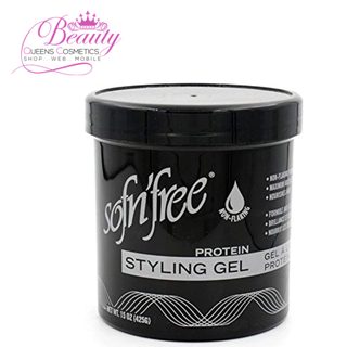 Sofn'Free Protein Styling Gel Black | Maximum Hold & Shine for All Hair Types