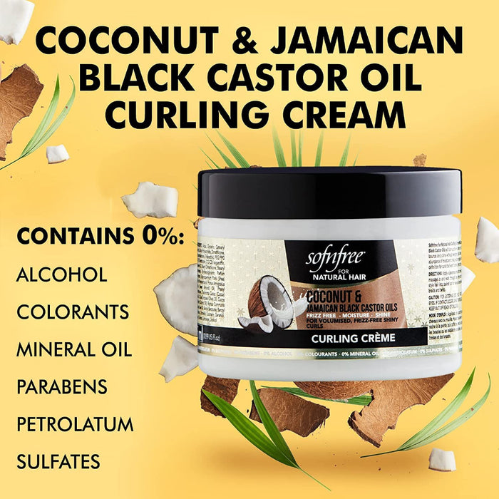 SofnFree coconut and Jamaican black castor oils curling creme for curls