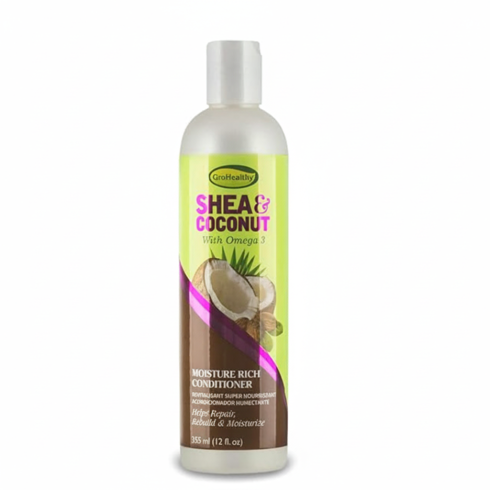 SofnFree GroHealthy shea and coconut moisture rich conditioner hydrates hair