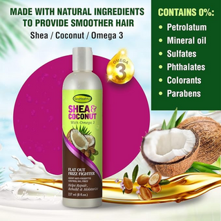SofnFree Gro Healthy shea and coconut frizz fighter smooths hair