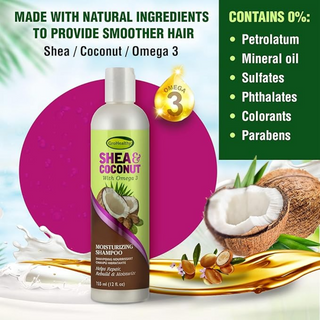 SofnFree Gro Healthy shea and coconut moisturizing shampoo hydrates hair