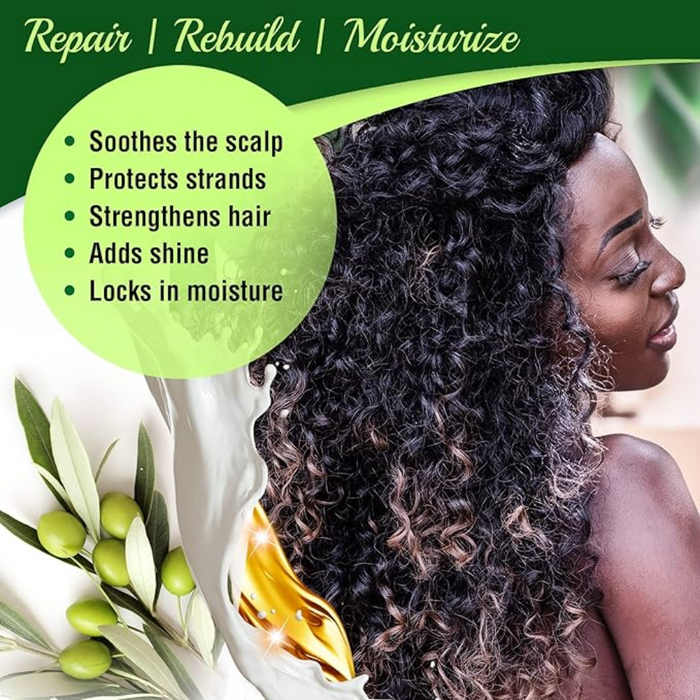 SofnFree milk and protein olive oil leave in treatment nourishes hair