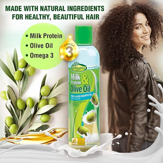 SofnFree milk and protein olive oil leave in treatment nourishes hair