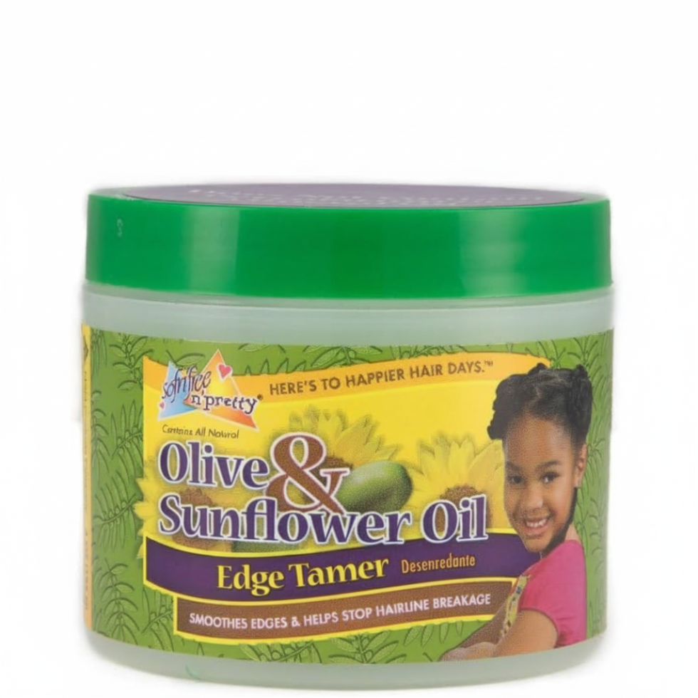 sofn free n pretty olive and sunflower oil edge tamer 4oz smooth control edges frizz free sleek hairstyle control