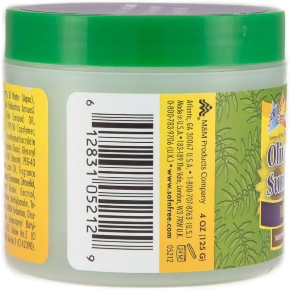 sofn free n pretty olive and sunflower oil edge tamer 4oz smooth control edges frizz free sleek hairstyle control
