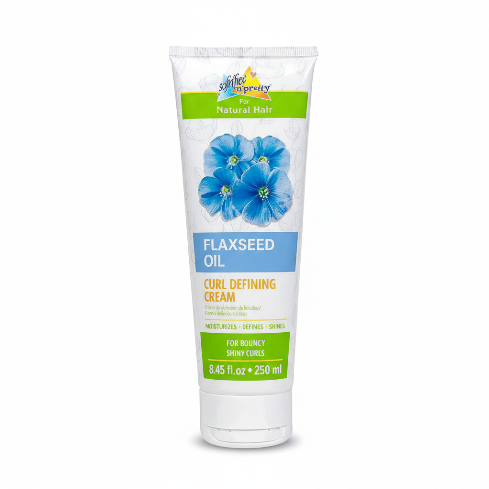 sofn free n pretty flaxseed curl defining cream 250ml for moisture shine frizz free defined bouncy curls
