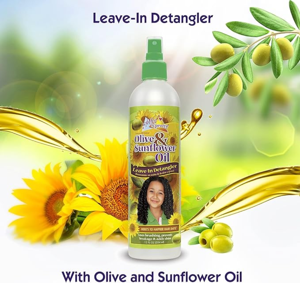 sofn free n pretty olive and sunflower leave in detangler 12oz for curls shine smooth frizz free hair
