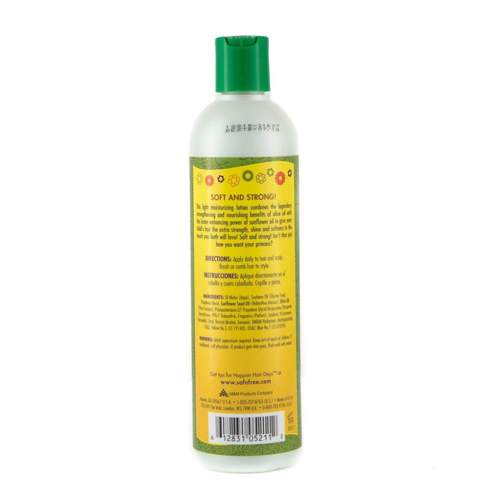 sofn free n pretty olive and sunflower moisturizing lotion 12oz strengthen shine soft smooth frizz free healthy hair care