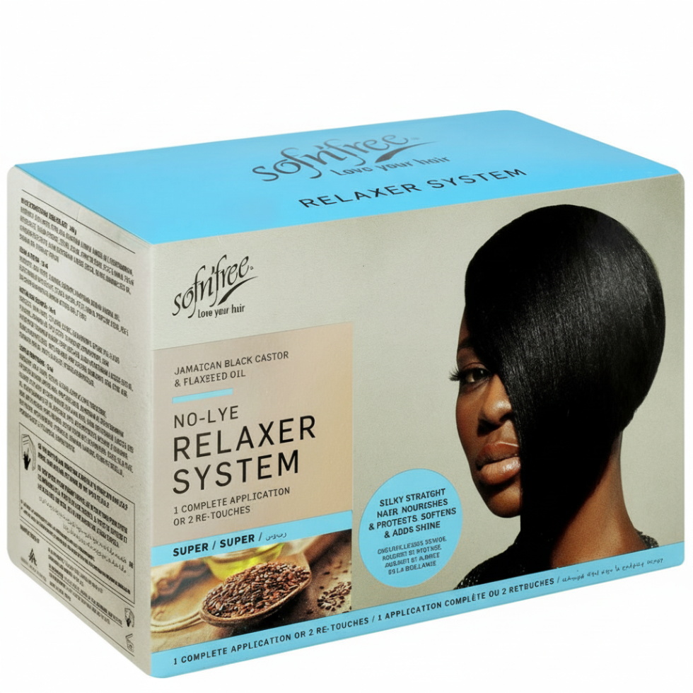 SofnFree no lye relaxer system super for coarse hair straightening kit