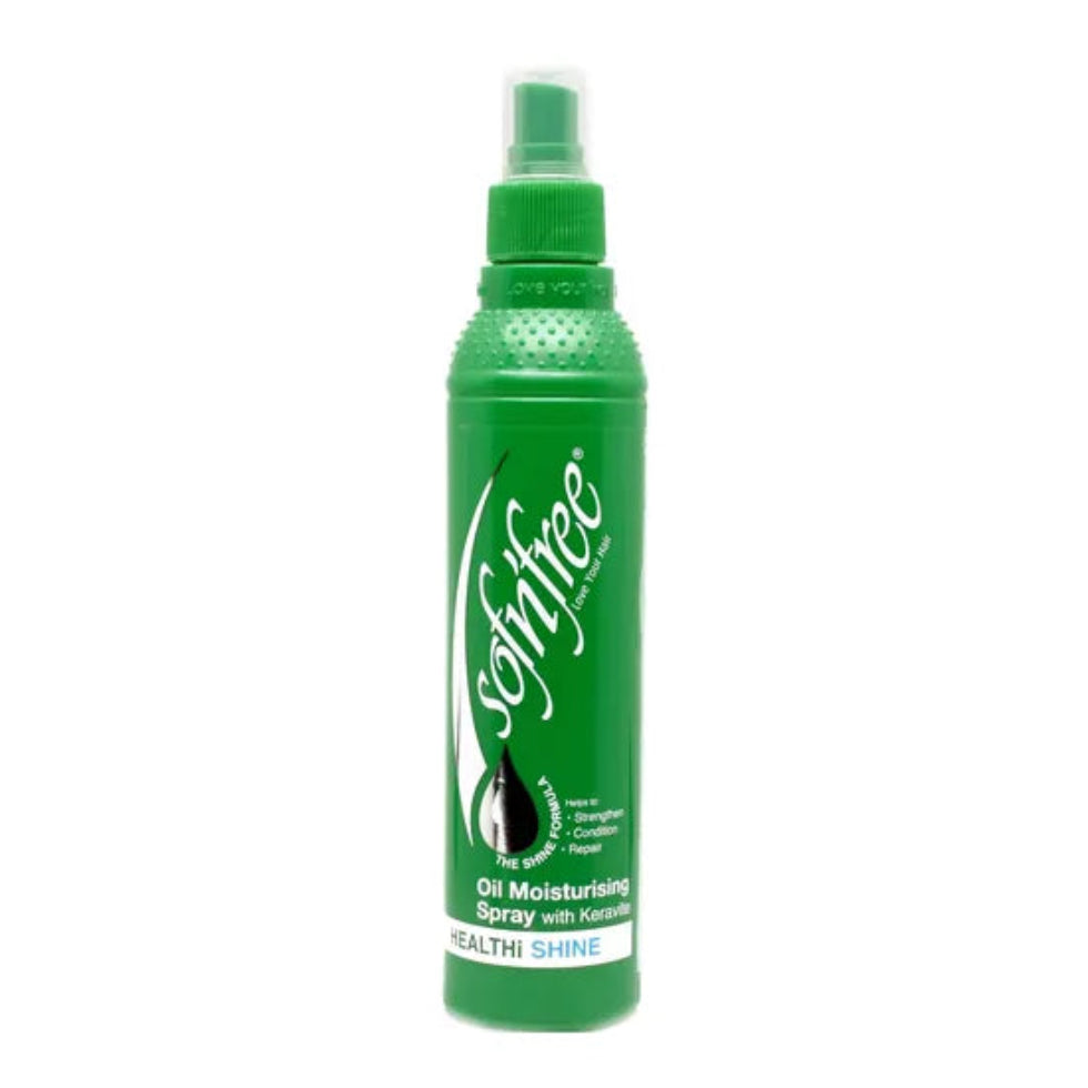 SofnFree olive oil moisturiser spray with Kerative hydrates and softens hair