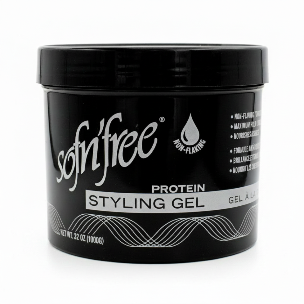 SofnFree Protein Styling Gel Black 1000ml for maximum hold and shine