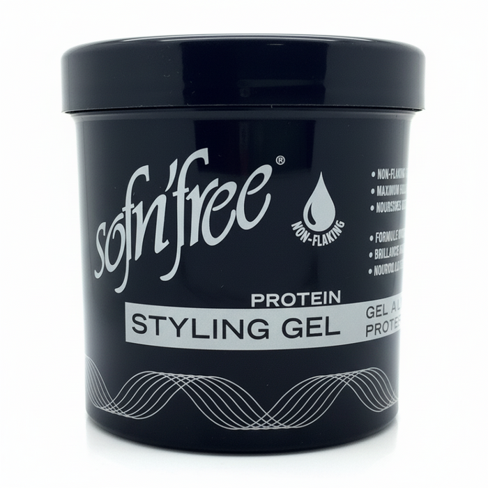 Sofn’Free Protein Styling Gel Black 170g | Max Hold & Shine Hair Gel
