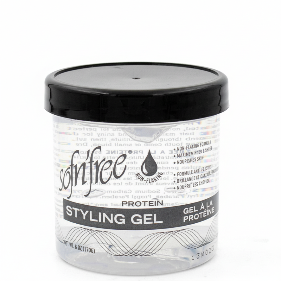 SofnFree protein styling gel clear maximum hold and no flakes