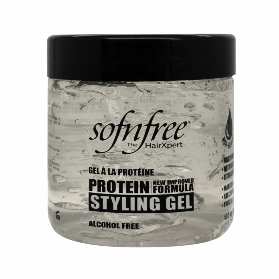 SofnFree protein styling gel clear maximum hold and no flakes