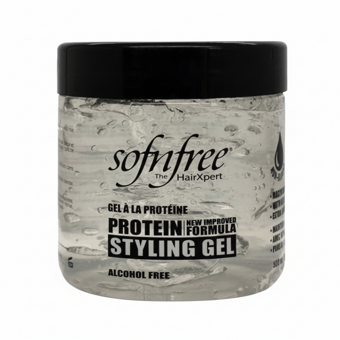 SofnFree protein styling gel clear maximum hold and no flakes
