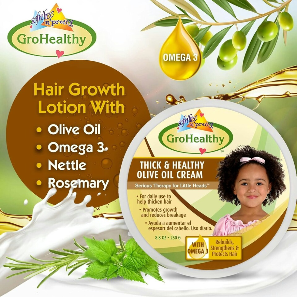 sofn free gro healthy olive oil cream 250g nourish strengthen thick soft smooth frizz free shiny hair care