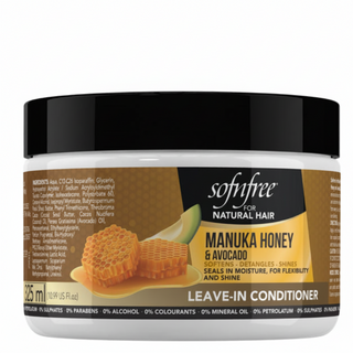 Sofnfree leave in conditioner with manuka honey and avocado hydrates hair