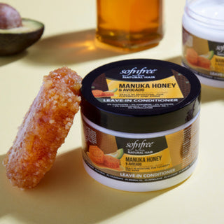 Sofnfree leave in conditioner with manuka honey and avocado hydrates hair