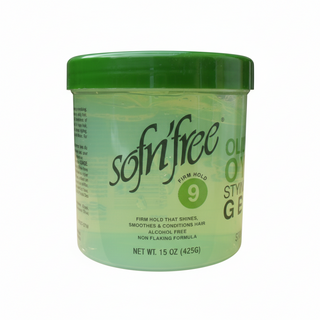 Sofnfree olive oil styling gel nourishes defines and holds hair