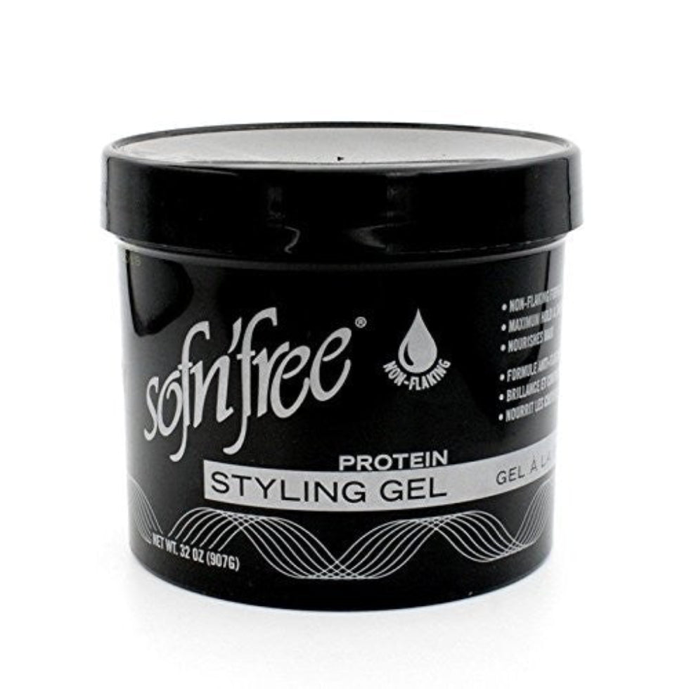 Sofnfree protein non-flaking styling gel black with maximum hold