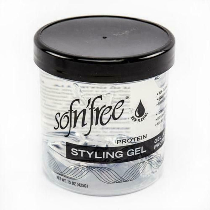 Sofnfree protein styling gel maximum hold and shine for all hair types