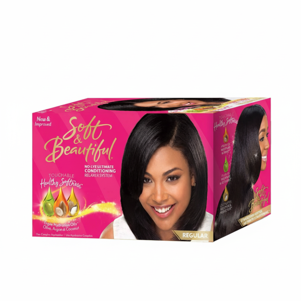 soft and beautiful botanicals no lye no mix texturizer sensitive scalp regular 2 applications curl softening