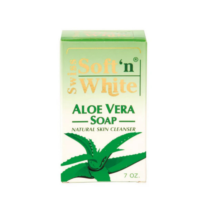 Soft N White Aloe Vera Soap 7oz | Gentle Cleansing & Hydrating Skin Soap