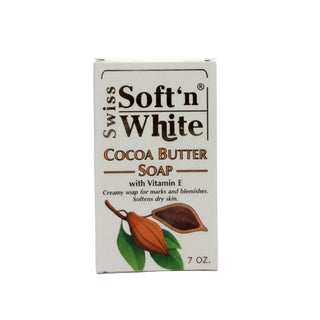 Swiss cocoa butter soap with vitamin E deeply moisturizes and softens dry skin