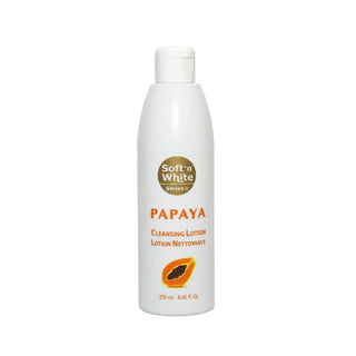 Swiss papaya cleansing lotion gently removes impurities and brightens skin for fresh glow