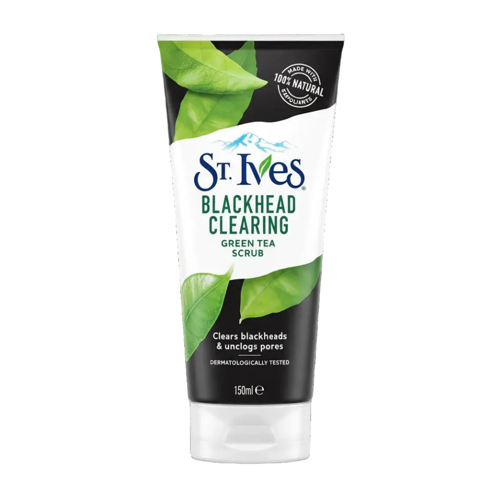 st ives blackhead clearing green tea scrub 150ml pore cleansing face exfoliator for smooth clear skin